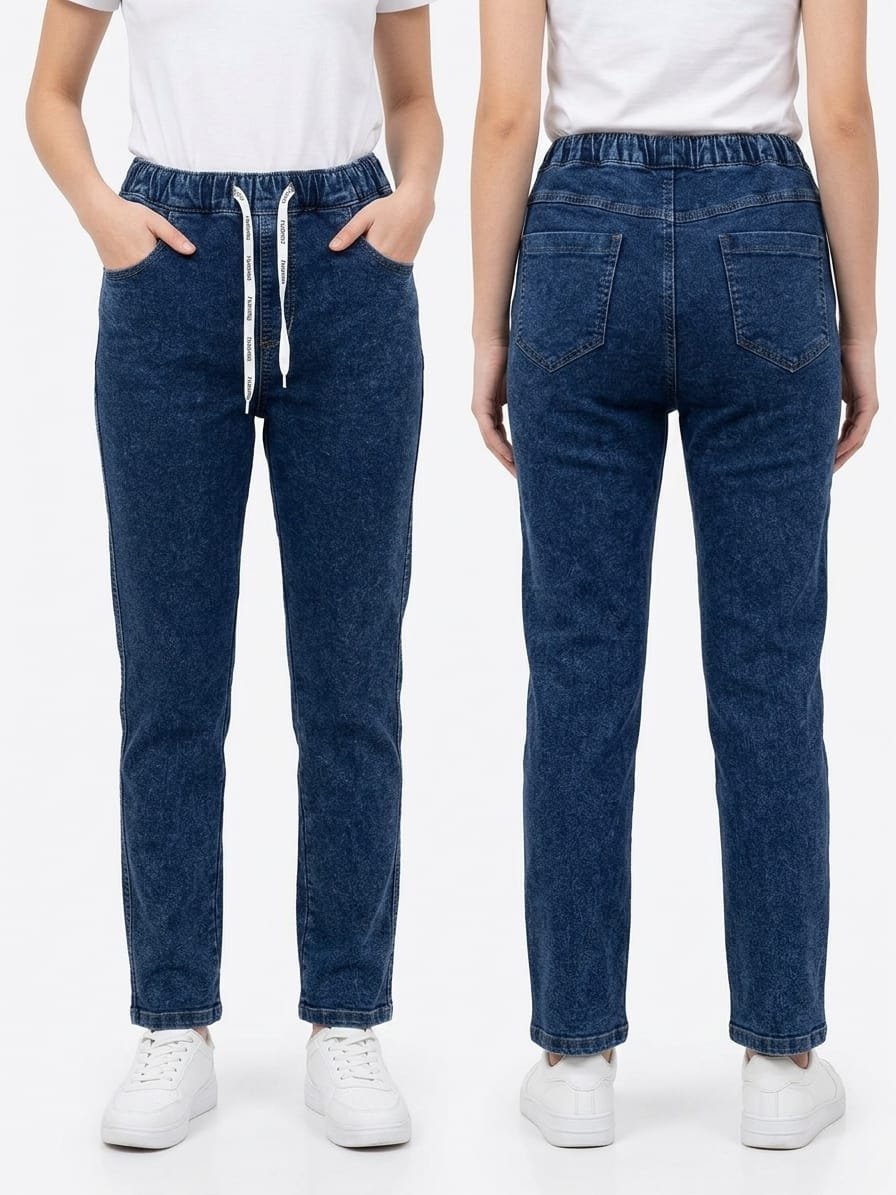 High-Rise Denim Jogger - Image 2